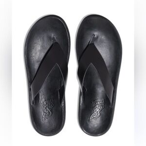Ancient Greek Sandals Charys leather sandals black thong sandals size 38